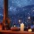 Snowstorm Breathtaking View Crackling Fire Cats Winter Ambience For Sleep Relax Or Study