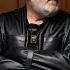 Silver Bear Old Man In A Full Black Leather BDSM Kinky Straitjacket 9 Straitjacket Bondage