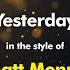 Matt Monro Yesterday Karaoke Version From Zoom Karaoke