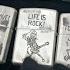 Zippo Lighter Japanese Version Of Retro Grinding Silk Cartoon Skeleton Forever Love