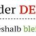 WEIL Oder DESHALB строим предложения перевод порядок слов Советы Немецкий язык