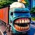 Strange Container Truck With Cool Duck On Top Suddenly Releases Dog Dressed As Cleopatra