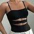 Flattering Black Slim Fit Top With Waist Detail Casual Chic