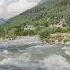 Pahalgam Lidder River Alpine Tree Clouds Blue Sky Snow Peakes Mountain Paradise Kashmir