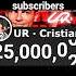 Cristiano Ronaldo Hit 25 Million Subscribers Slowing Down Right Now Cristianoronaldo Mdm