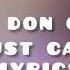 Don Carlos I Just Can T Stop Official Lyrics Video