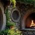 Cozy Hobbit House Ambience Relaxing Fireplace Bird Sounds Rooster Crows