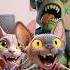 Zombies Are Disturbed By Cats Cartoonshorts 2danimation Animation Zombie Cat