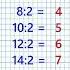 Таблица деления на 2