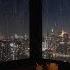 Cozy Bedroom With A Night View Of New York In Heavy Rain Rain Sounds Rain On Window