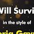 Gloria Gaynor I Will Survive Karaoke Version From Zoom Karaoke