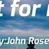 Wait For Me John Rose Lyrics