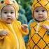 CUTE BABY CHICKEN VS COW COSTUME Cute Baby Cutebaby Cutebaby Cow Chicken Pineapple Strawb