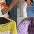 Crochet Top Blouse Latest New Design 2025 For Granny Square Blouse Crop Top Tunic Top Blouse