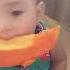 Super Cute Baby Eats Papaya