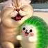 Kucing Lucu Tertawa Melihat Gummy Hijau Bentuk Landak Kalla Kepiting Kura2 Catcute Funny