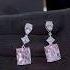 Omnia Abriana Pink Earrings In 92 5 Pure Silver Jewelry In High Quality Lab Grown Diamonds