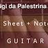 Guitar TAB Giovanni Pierluigi Da Palestrina Largo From Stabat Mater Tutorial Sheet Lesson IMn