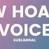 ˋˏlow Hoarse Voice Subliminal низкий хриплый голос саблиминал