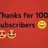 Thanks For 100 Subscribers