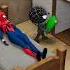 Black Spidey Vs Red Spidey Vs Spider Girl Pillow Thief Marvel Animation