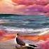 PINK BEACH Background Loop No Copyright Background AI Video Generated Loop HD