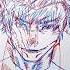 Drawing Gojo Vs Sukuna With Red And Blue Markers Shorts Gojo Sukuna Anime Drawing