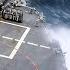 Massive US Navy Combat Ship Battling Giant Waves At High Speed