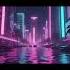 Neon Shoreline Synthwave Retrowave Waves Midnight Electronicmusic Edm Synthwave