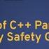 The Future Of C Parallel And Concurrency Safety Guidelines Michael Wong Ilya Burylov CppCon 20