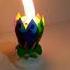 Rotating Double Layer Colorful Flower Petals Singing Candles