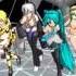 MMD Bad Apple Rin Momo Lily Haku Miku Gumi Defoko Neru Teto
