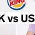 US Vs UK Portion Size Differences KFC McDonald S Burger King Food Wars