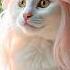 Elegant Cat With Flowing Pink Hair Dreamy Feline Beauty In Soft Pastel Tones CatBeauty ElegantCat