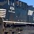 Train Horn Salute In Snow Coal Train With DPU Crosses Mill Creek Bridge 4 Locomotive Intermodal